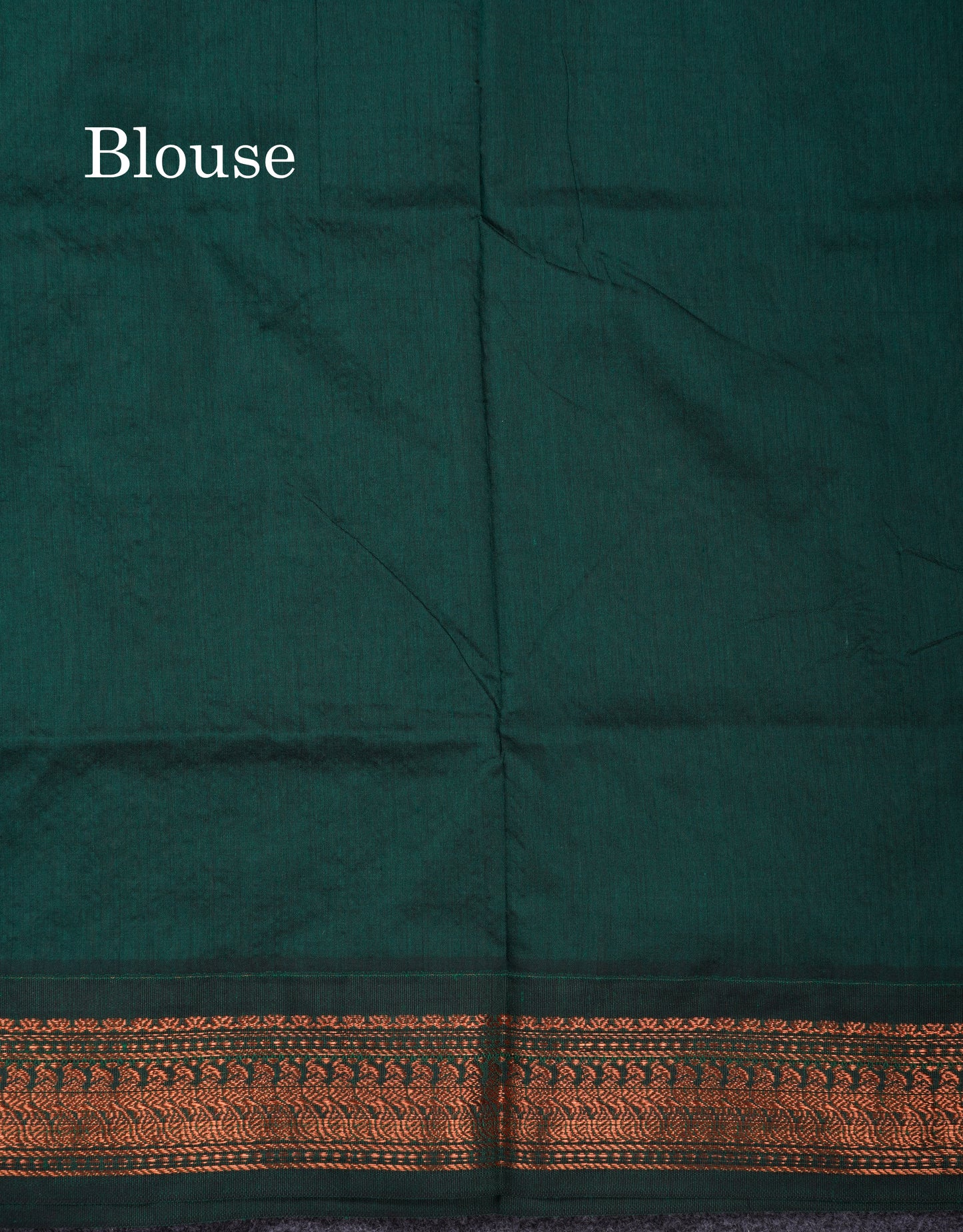 Moss Green Kalyani Cotton Saree With Contrast Bottle Green Border