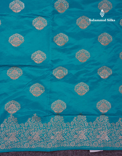 Beautiful Green Semi Raw Silk Saree With Fancy Border