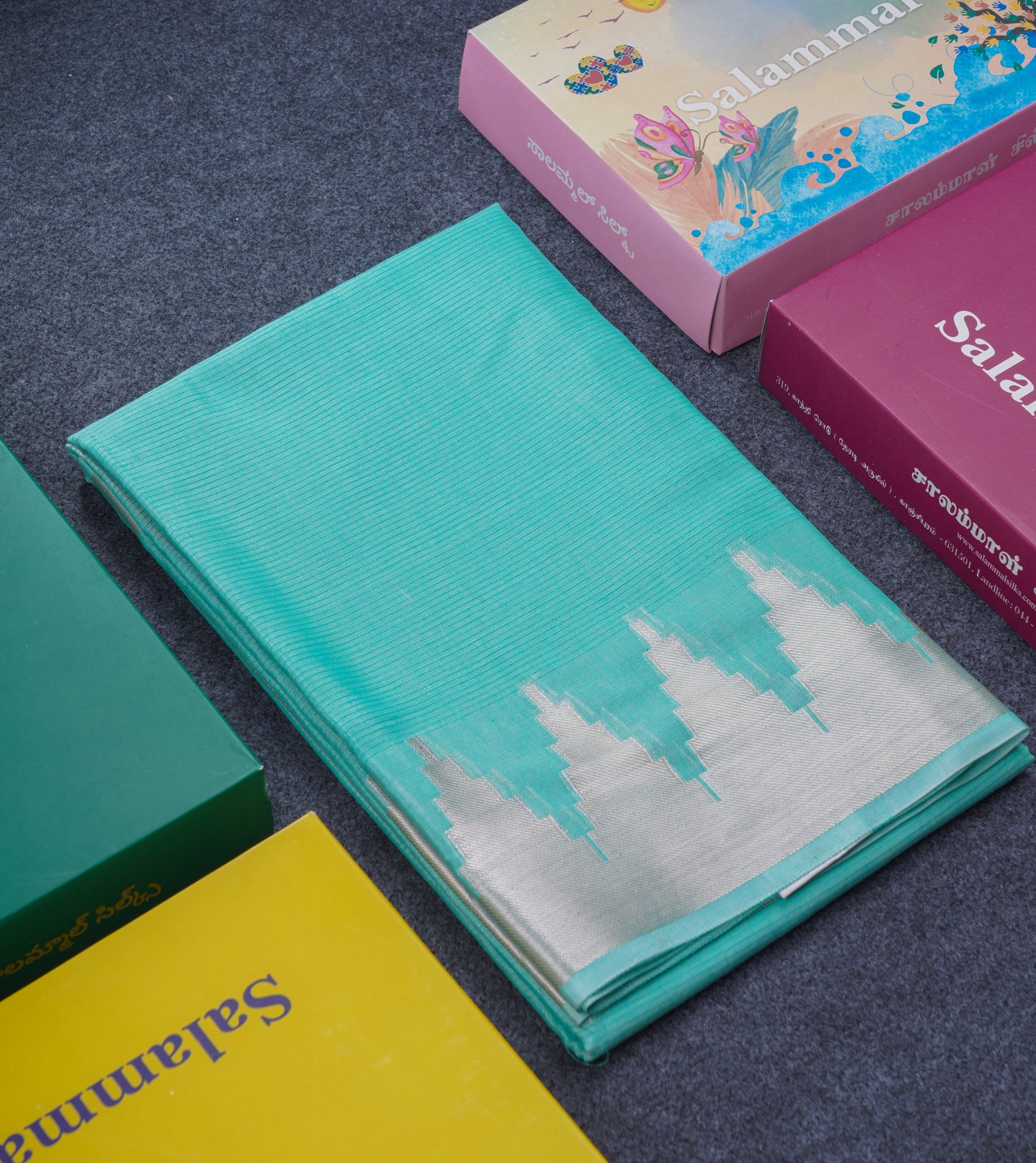 Rexona Beautiful Horizontal Lines Cotton Mix Fancy Saree With Silver Zari Temple Border