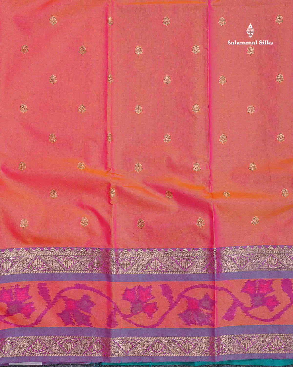 Semi Silk Saree - Sapphire Green Colour Body Zari Butta With Pochampally Fancy Border