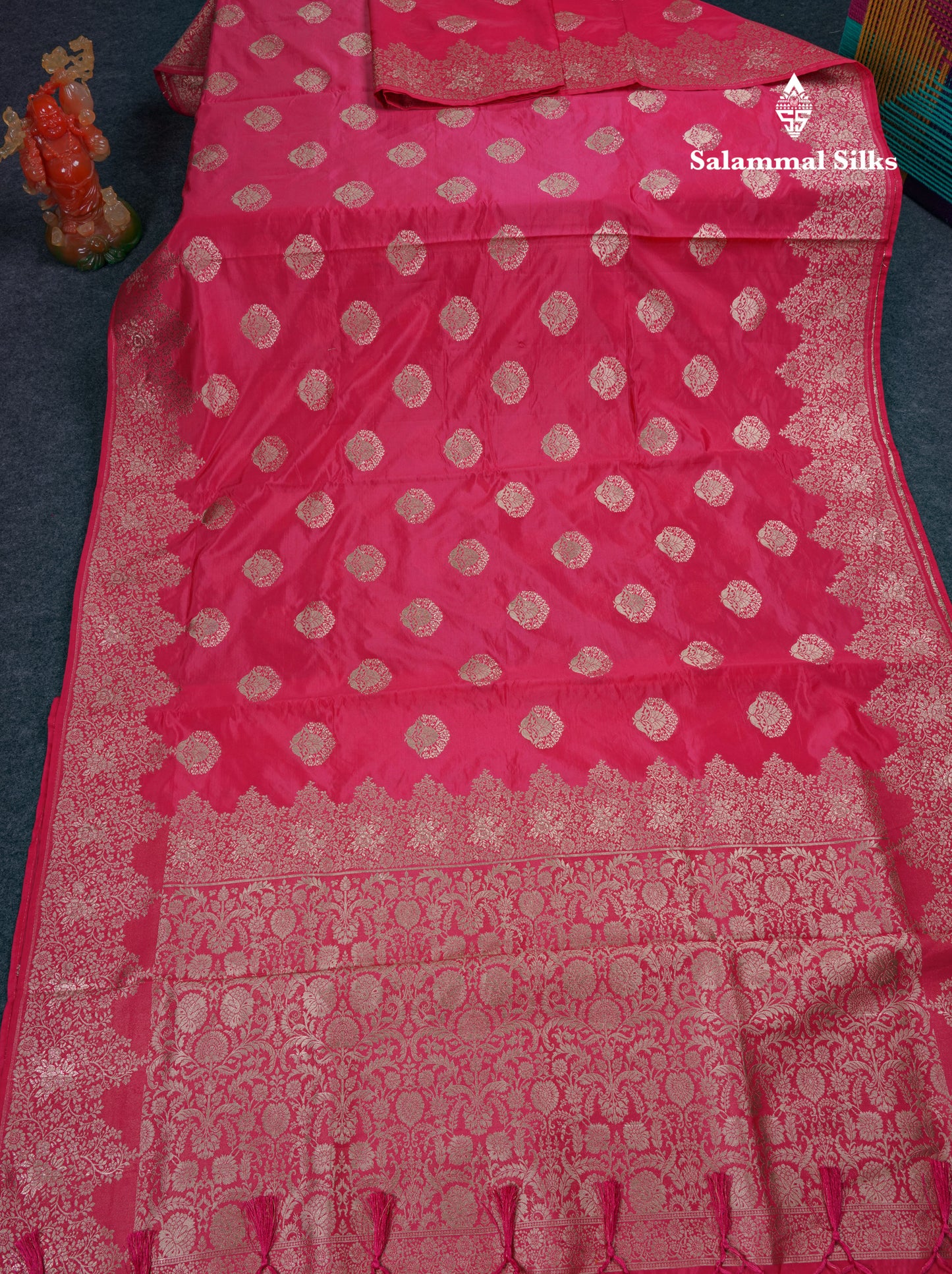 Beautiful Green Semi Raw Silk Saree With Fancy Border