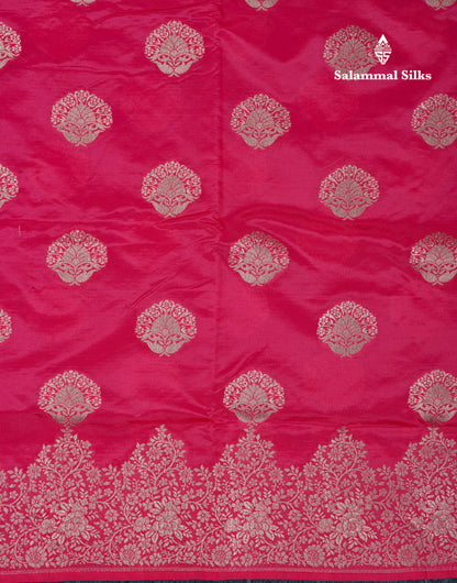 Beautiful Green Semi Raw Silk Saree With Fancy Border