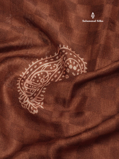 Pastel Violet Semi Dola Fancy Saree Printed Design With Traditional Zari Border