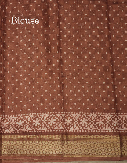 Pastel Violet Semi Dola Fancy Saree Printed Design With Traditional Zari Border