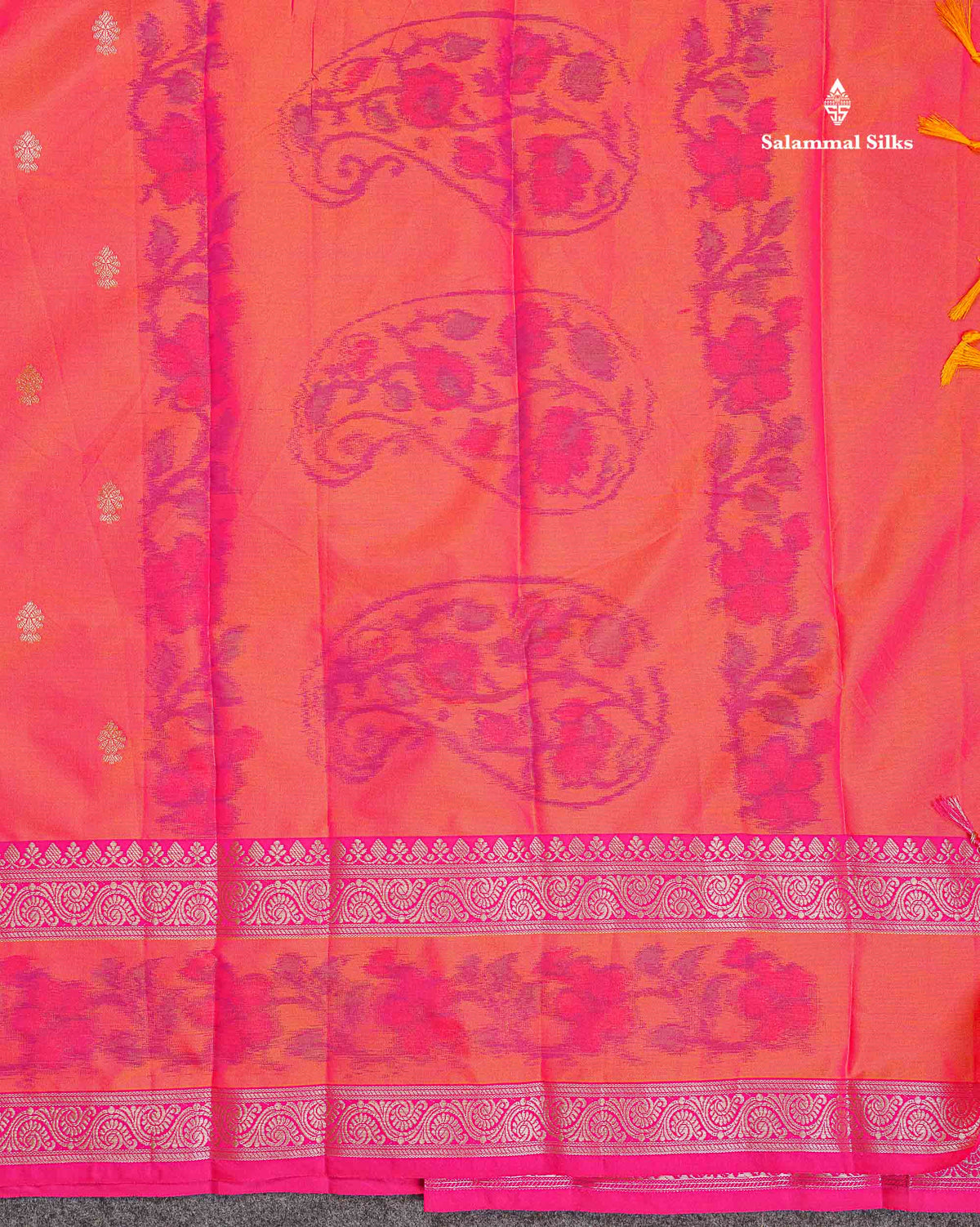 Semi Silk Saree - Olive Green Colour Body Zari Butta With Pochampally Fancy Border