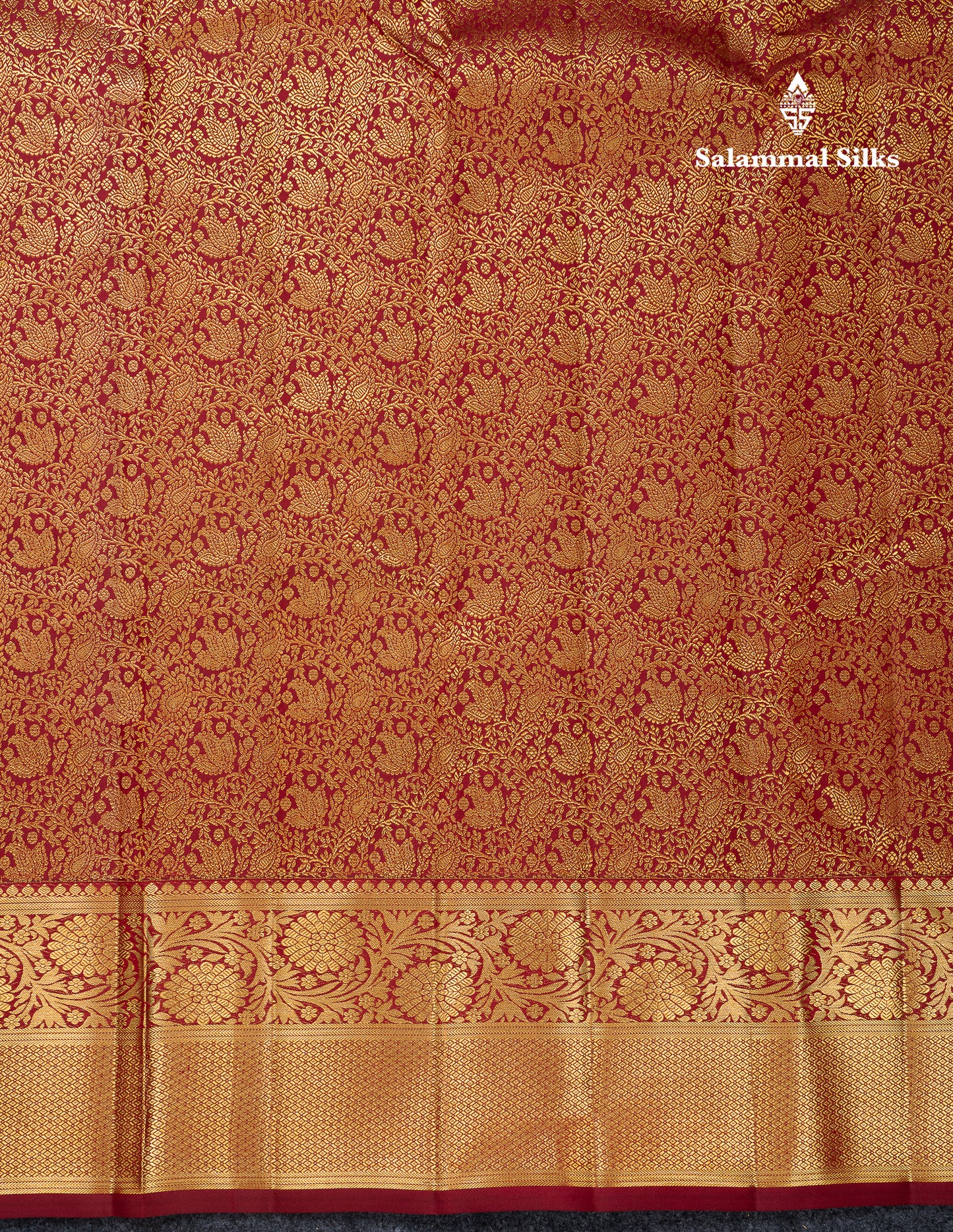 Beautiful Dark Maroon Bridal Pure Kanjivaram Silk Saree With Traditional Border