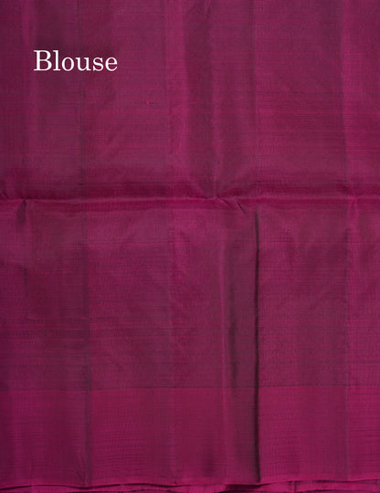 Olive Green Pure Silk Mix Soft Silk Saree With Contrast Magenta Border