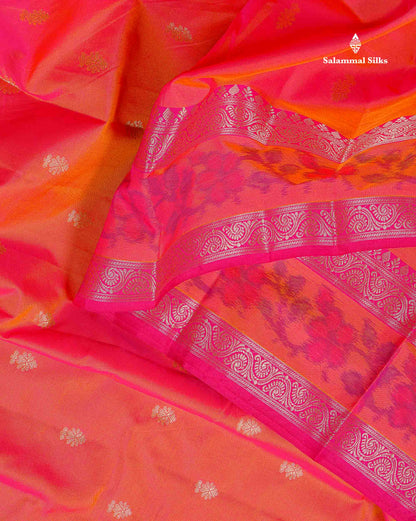 Semi Silk Saree - Olive Green Colour Body Zari Butta With Pochampally Fancy Border