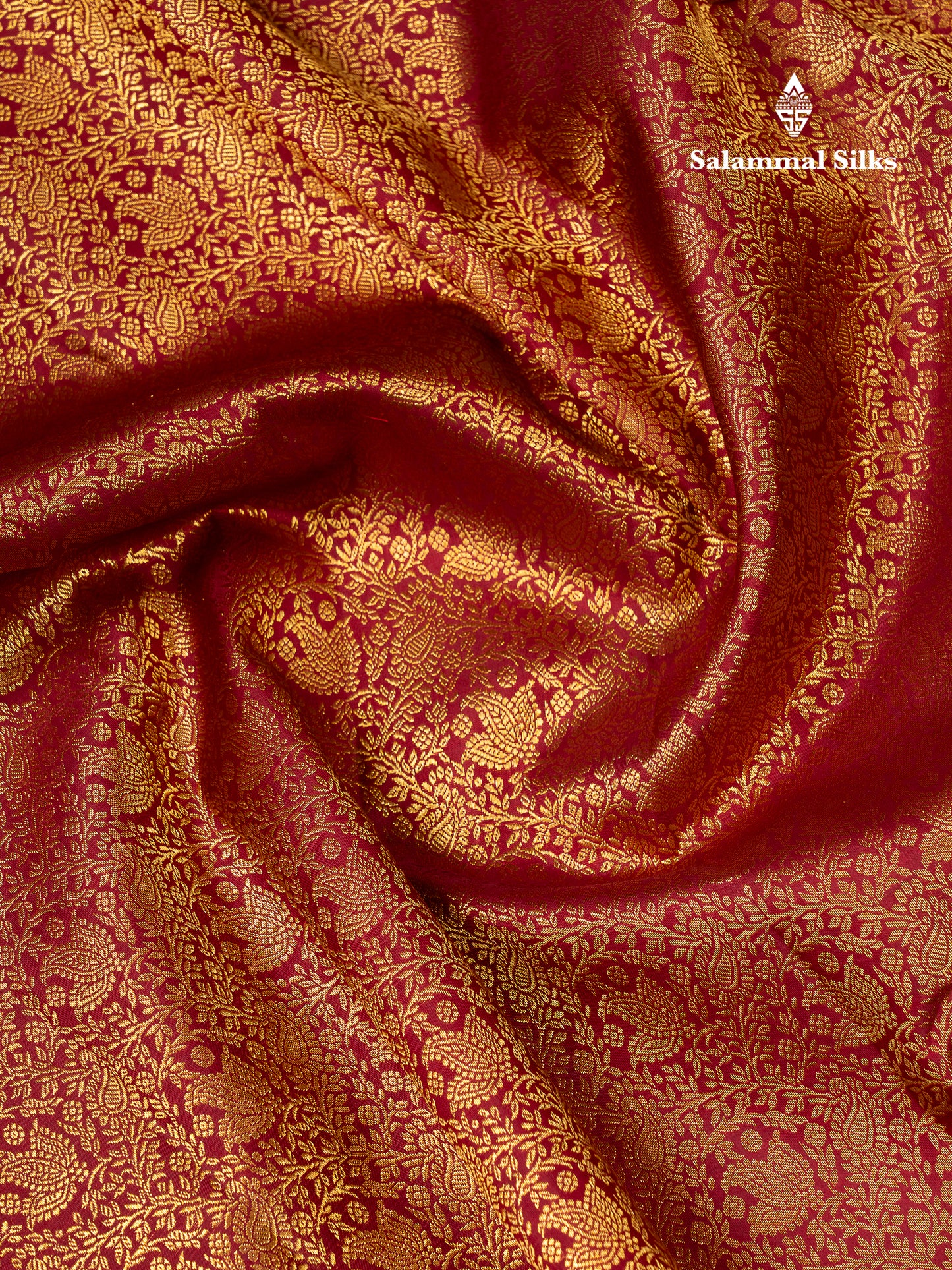 Beautiful Dark Maroon Bridal Pure Kanjivaram Silk Saree With Traditional Border