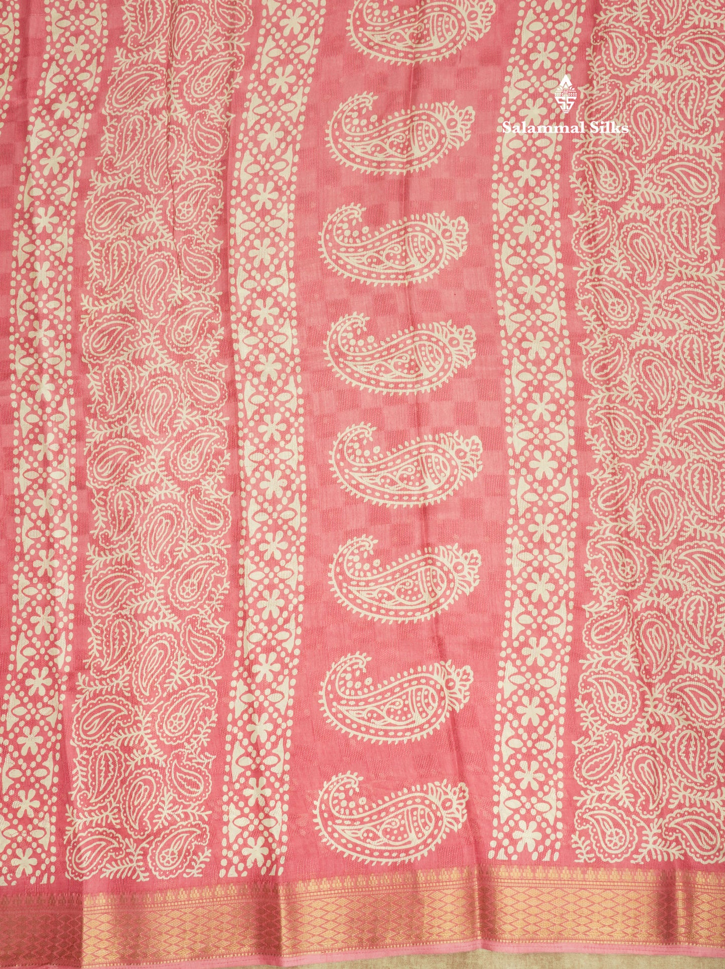Pastel Violet Semi Dola Fancy Saree Printed Design With Traditional Zari Border