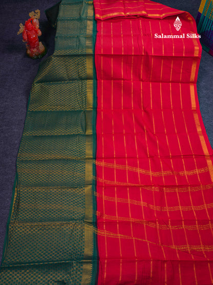 Beautiful Black Sungudi Cotton Saree With Contrast Peach Traditional Long Border