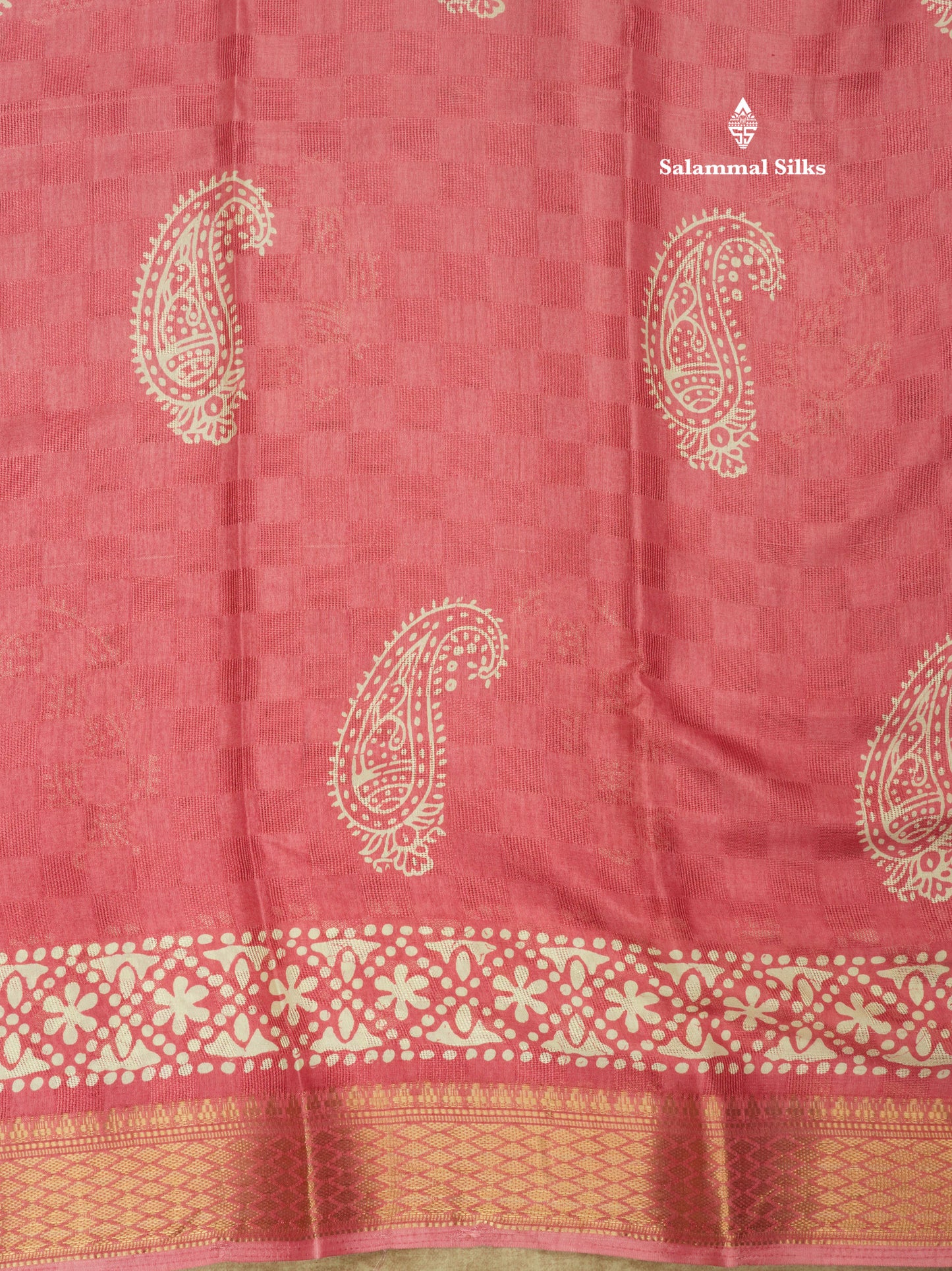 Pastel Violet Semi Dola Fancy Saree Printed Design With Traditional Zari Border