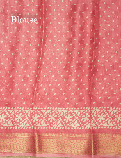 Pastel Violet Semi Dola Fancy Saree Printed Design With Traditional Zari Border