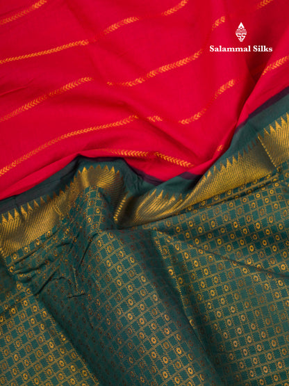 Beautiful Black Sungudi Cotton Saree With Contrast Peach Traditional Long Border