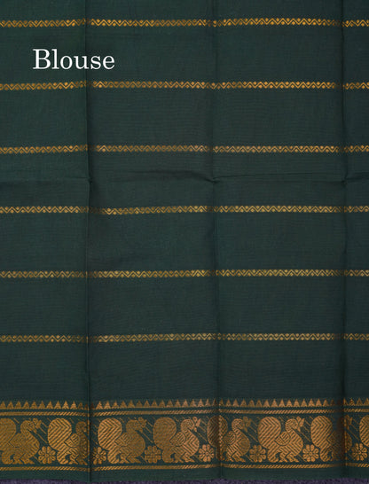 Beautiful Black Sungudi Cotton Saree With Contrast Peach Traditional Long Border