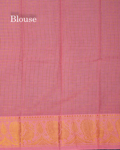 Beautiful Black Sungudi Cotton Saree With Contrast Peach Traditional Long Border