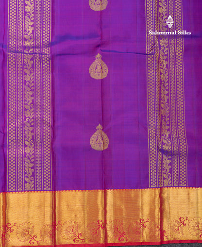 Beautiful Vadamalli Pure Kanjivaram Silk Saree With Contrast Pinkish Red Traditional Evening Morning Border