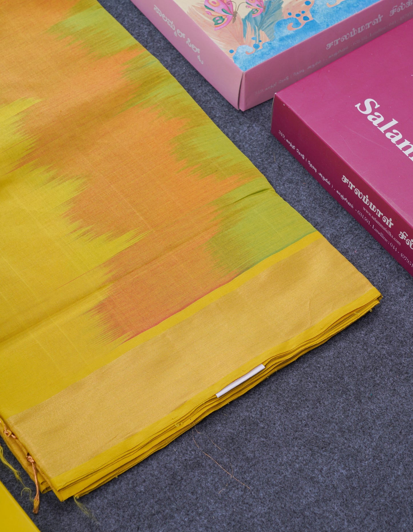 Multicolour Beautiful Semi Silk Cotton Saree With Violet Tissue Border