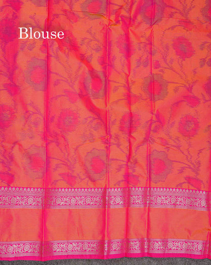 Semi Silk Saree - Olive Green Colour Body Zari Butta With Pochampally Fancy Border