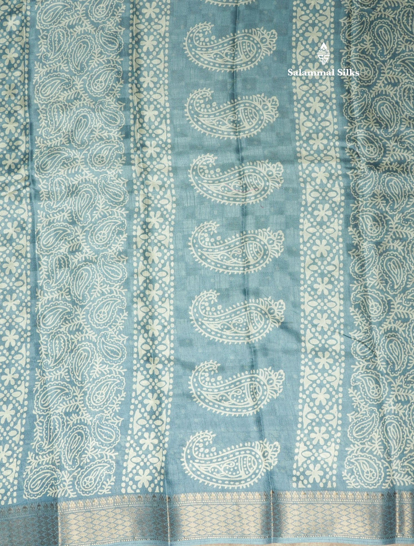 Pastel Violet Semi Dola Fancy Saree Printed Design With Traditional Zari Border