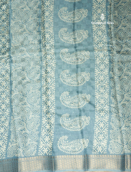 Pastel Violet Semi Dola Fancy Saree Printed Design With Traditional Zari Border