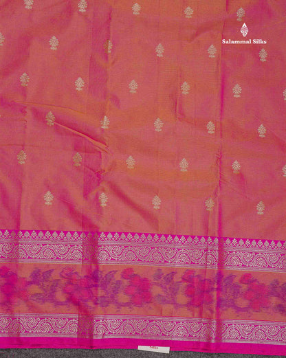 Semi Silk Saree - Olive Green Colour Body Zari Butta With Pochampally Fancy Border
