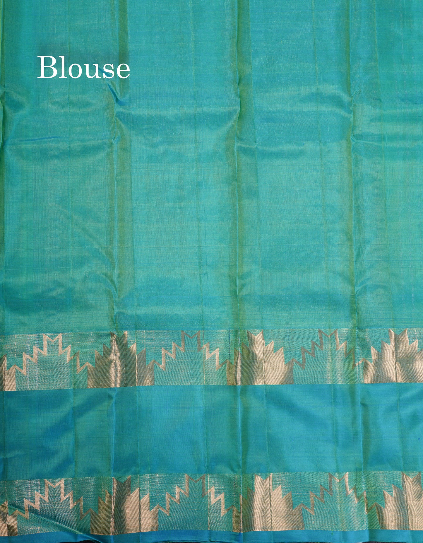 Parrot Green Pure Silk Mix Saree With Contrast Sapphire Green Traditonal Border