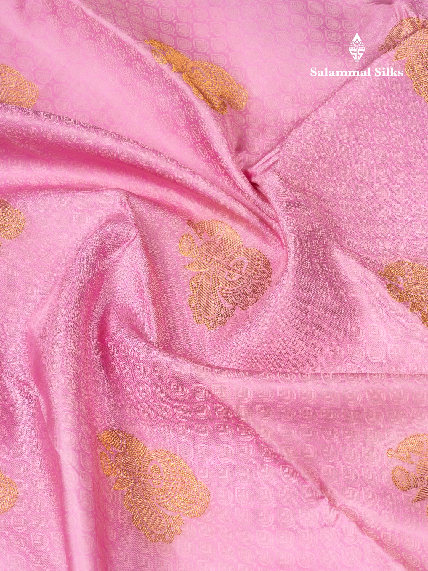 Beautiful Light Pink Pure Kanjivaram Silk Saree With Traditional Evening Morning Border