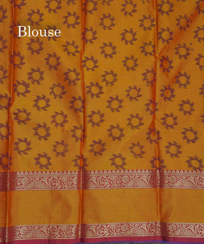 Semi Silk Saree - Dual Tone Blue Colour Body Zari Butta With Pochampally Fancy Border