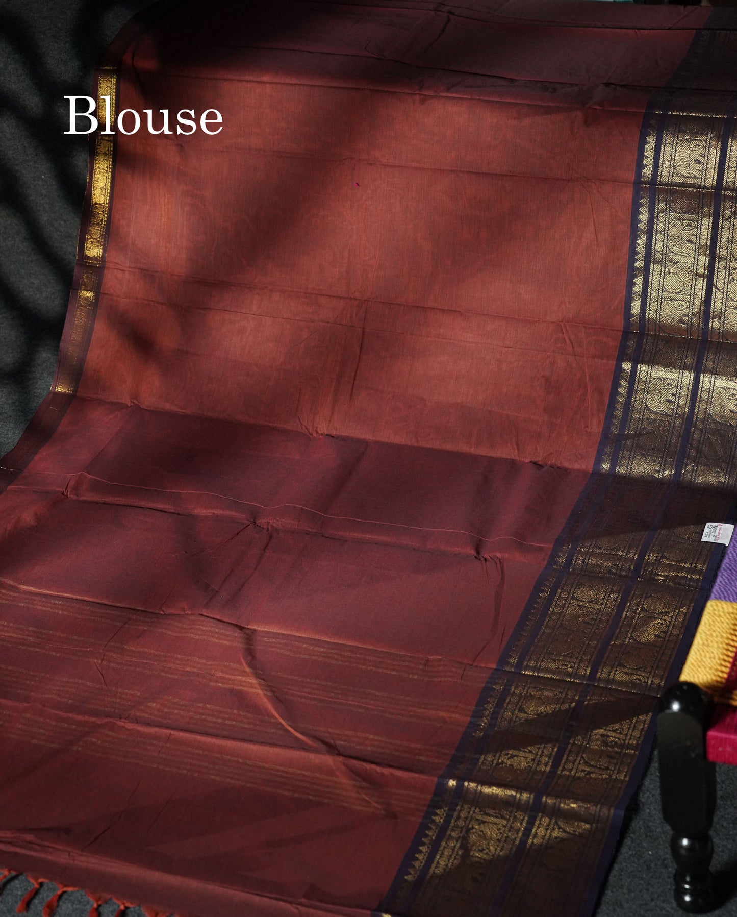 Beautiful Rust Orange Plain Pure Chettinad Cotton Saree With Contrast Dark Brown Traditional Evening Morning Border