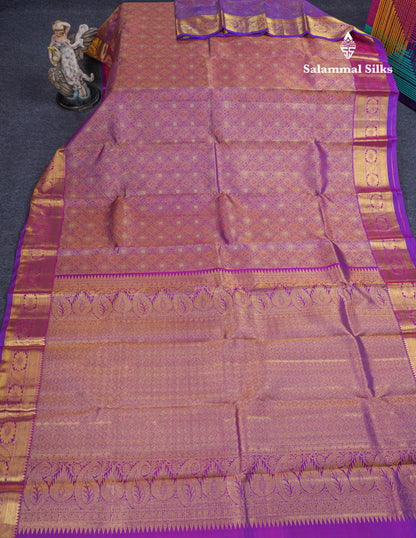 Beautiful Vadamalli Meenakari Work Bridal Pure Kanjivaram Silk Saree With Traditional Border