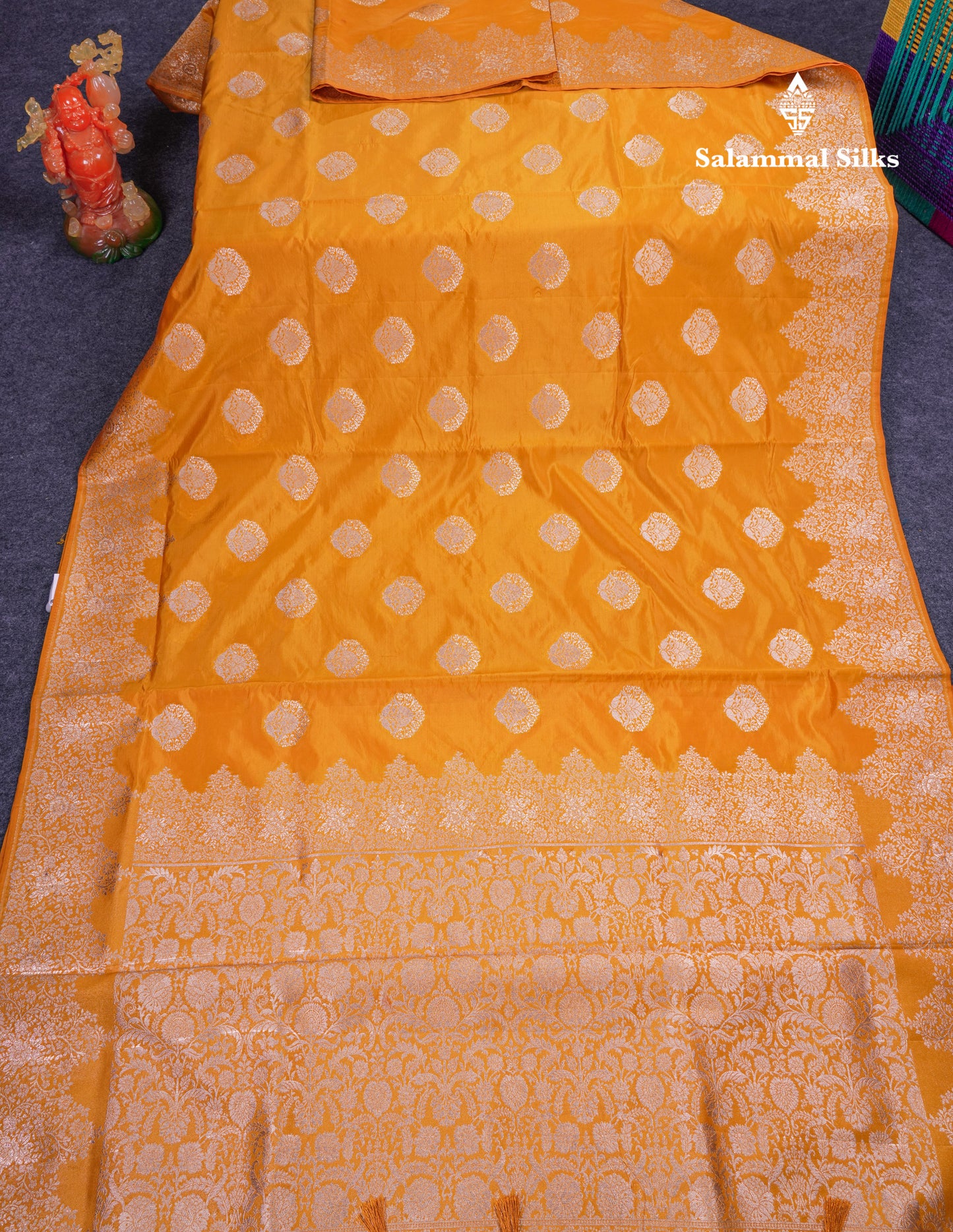Beautiful Green Semi Raw Silk Saree With Fancy Border