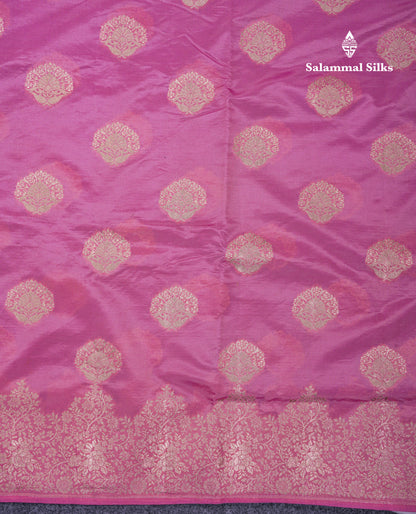 Beautiful Green Semi Raw Silk Saree With Fancy Border