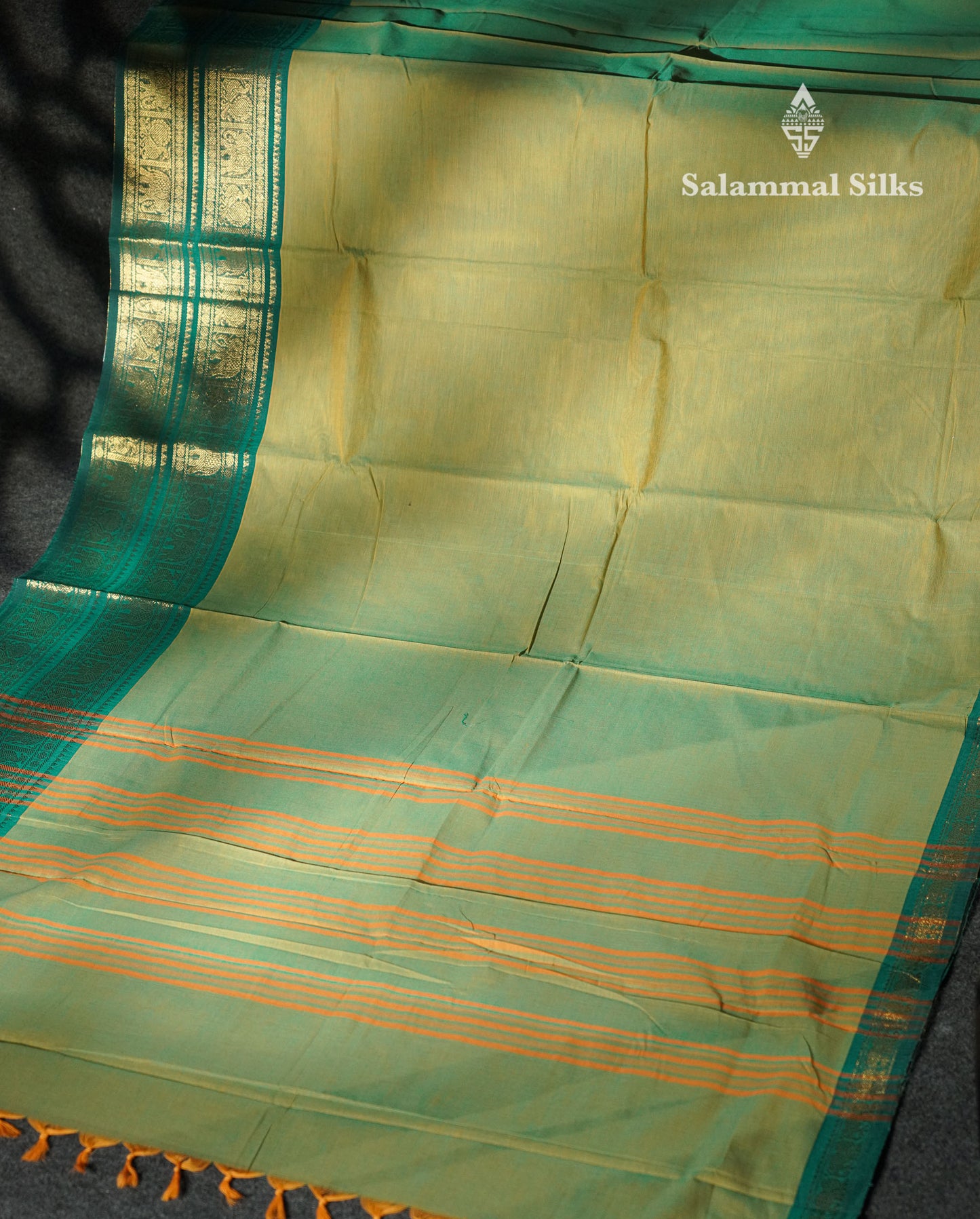 Beautiful Rust Orange Plain Pure Chettinad Cotton Saree With Contrast Dark Brown Traditional Evening Morning Border
