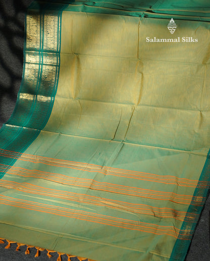 Beautiful Rust Orange Plain Pure Chettinad Cotton Saree With Contrast Dark Brown Traditional Evening Morning Border