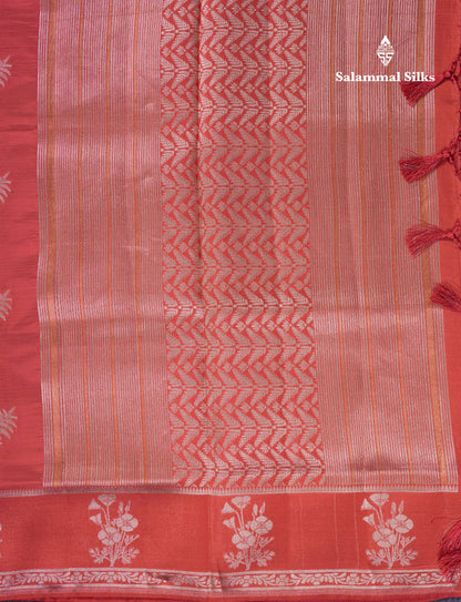 Beautiful Onion Pink Semi Raw Silk Saree With Fancy Border