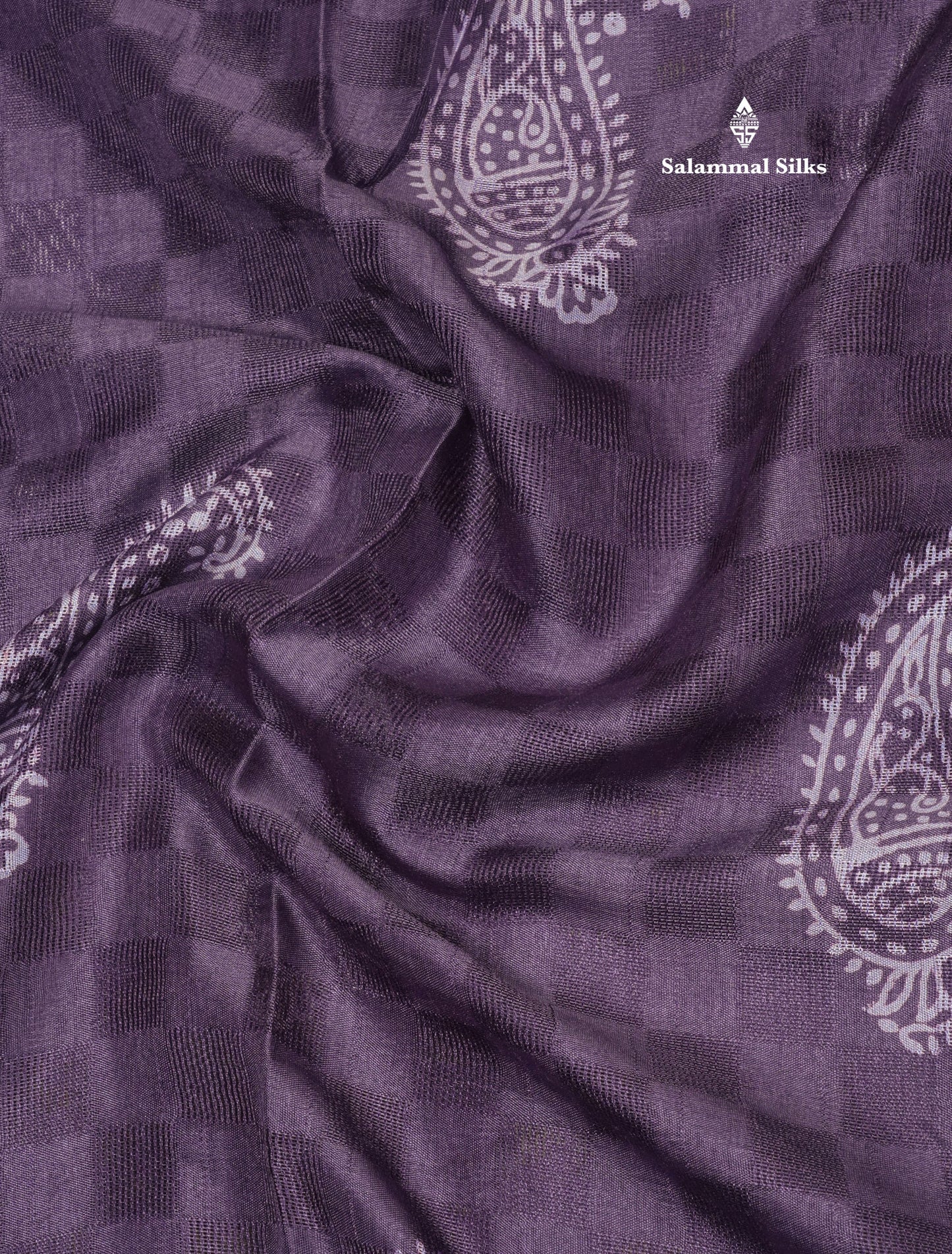 Pastel Violet Semi Dola Fancy Saree Printed Design With Traditional Zari Border