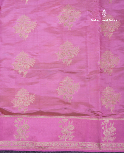 Beautiful Onion Pink Semi Raw Silk Saree With Fancy Border