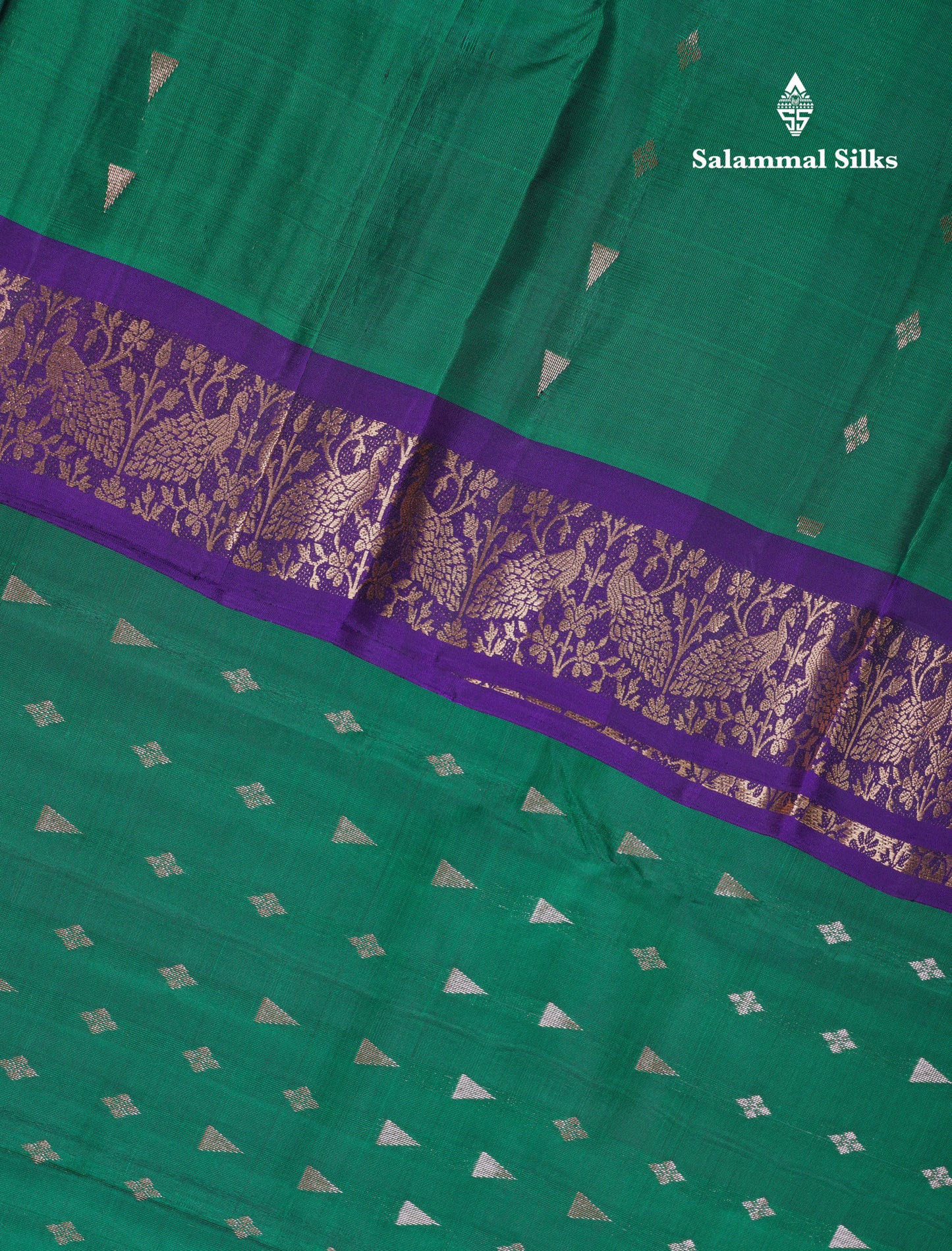 Green Shade Pure Silk Mix Saree With Contrast Violet Border