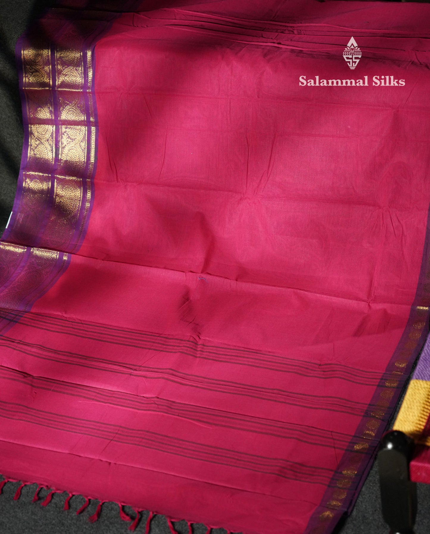 Beautiful Olive Mustard Yellow Plain Pure Chettinad Cotton Saree With Contrast Navy Blue Traditional Evening Morning Border