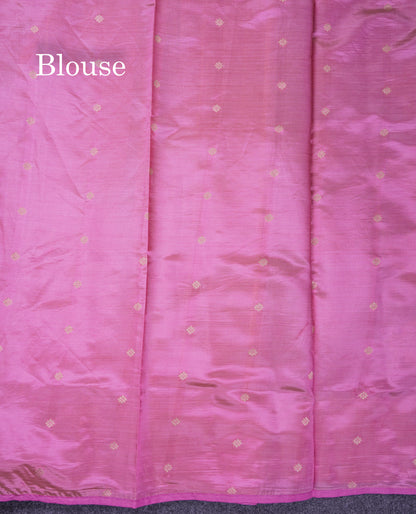 Beautiful Onion Pink Semi Raw Silk Saree With Fancy Border