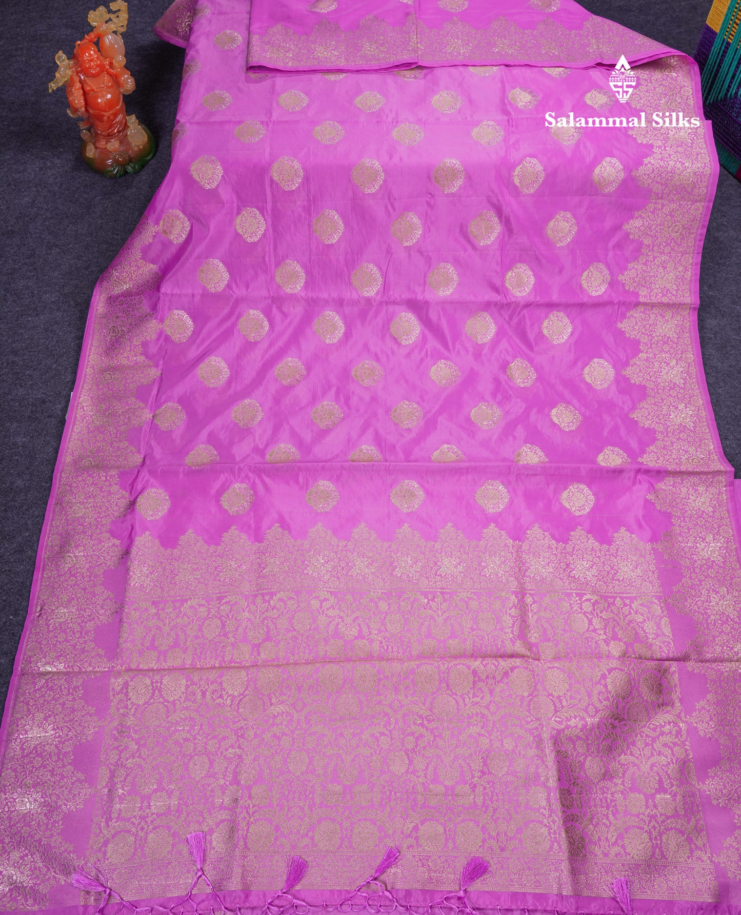 Beautiful Green Semi Raw Silk Saree With Fancy Border