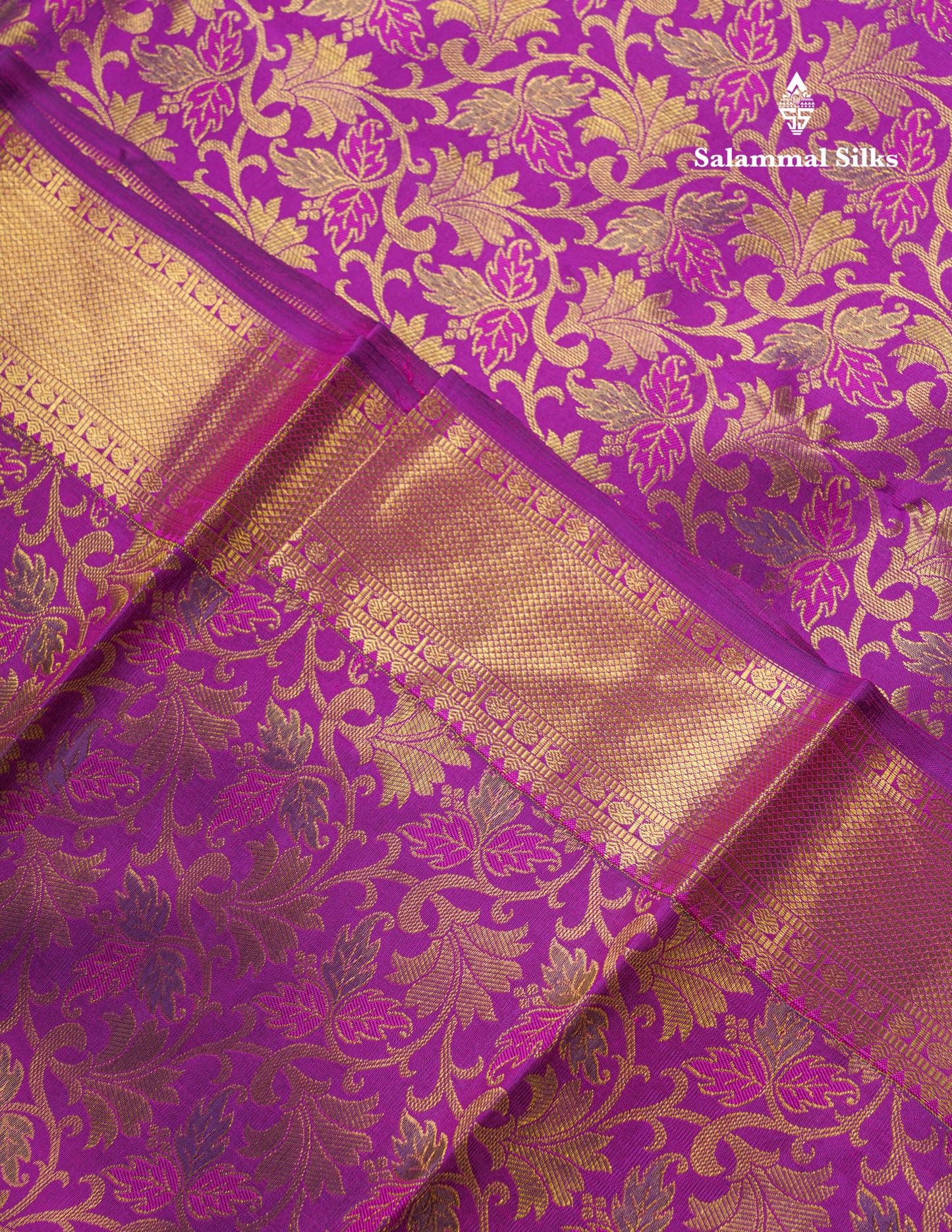 Beautiful Purple Menakari Work Bridal Pure Kanjivaram Silk Saree With Traditional Evening Morning Border