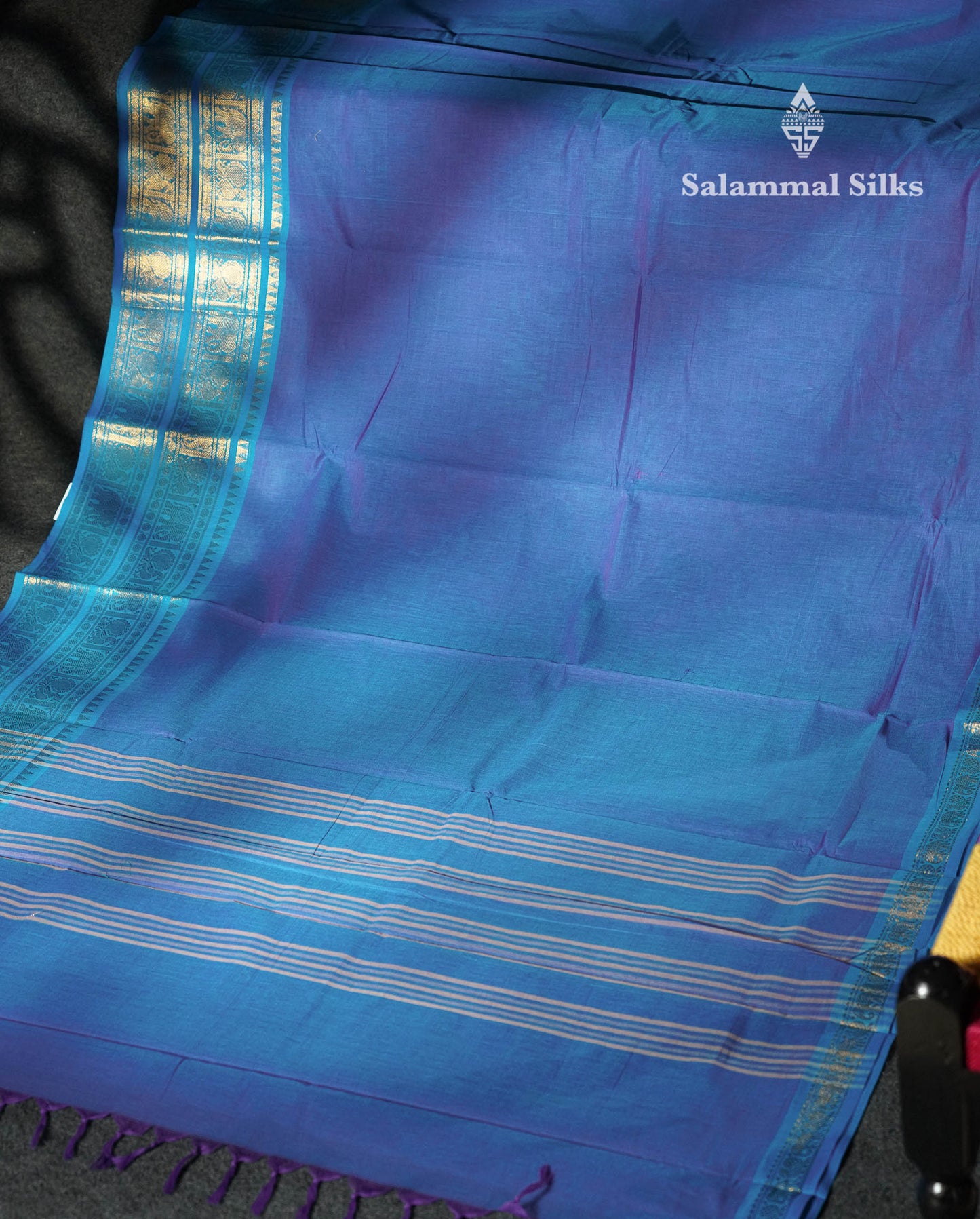Beautiful Rust Orange Plain Pure Chettinad Cotton Saree With Contrast Dark Brown Traditional Evening Morning Border