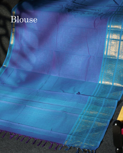 Beautiful Rust Orange Plain Pure Chettinad Cotton Saree With Contrast Dark Brown Traditional Evening Morning Border