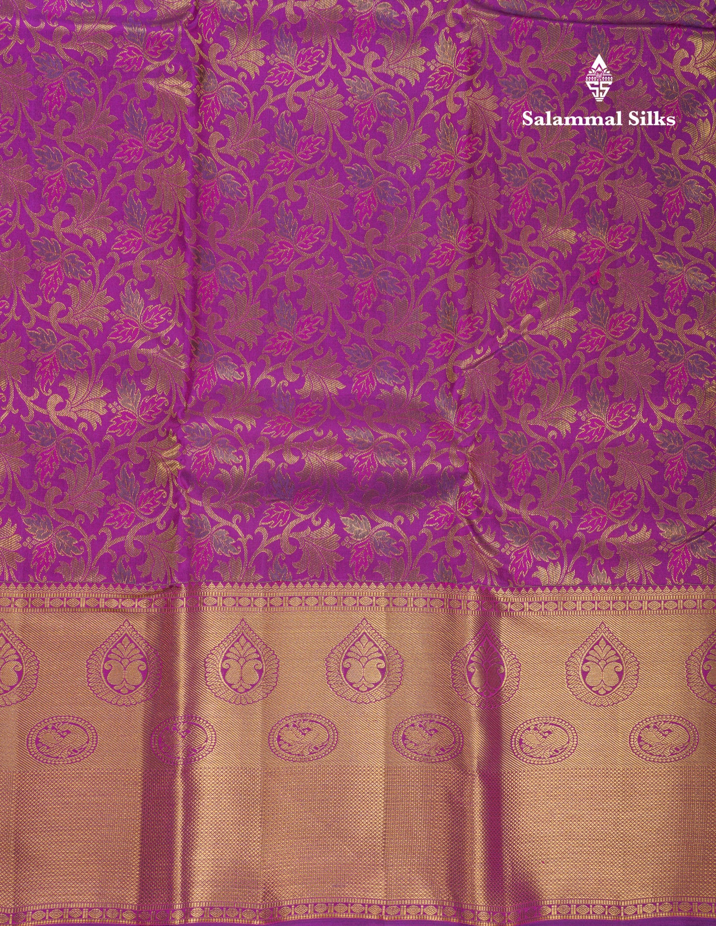 Beautiful Purple Menakari Work Bridal Pure Kanjivaram Silk Saree With Traditional Evening Morning Border