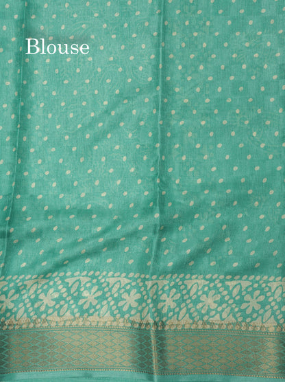 Pastel Violet Semi Dola Fancy Saree Printed Design With Traditional Zari Border