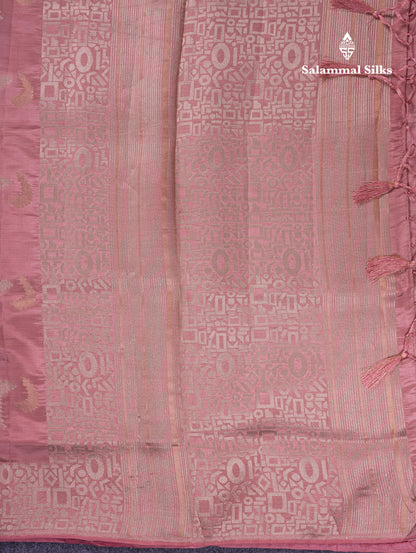 Beautiful Blue Semi Raw Silk Saree With Fancy Border