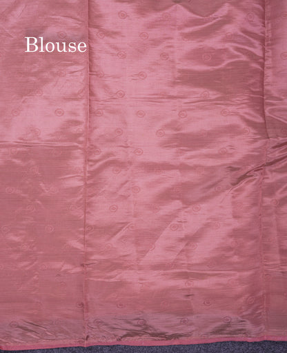Beautiful Blue Semi Raw Silk Saree With Fancy Border