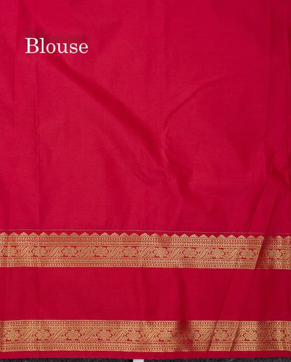 Beautiful Manthulir Yellow Vaira Oosi Lines With Butta Semi Silk Saree With Contrast Pink Traditional Gap Border